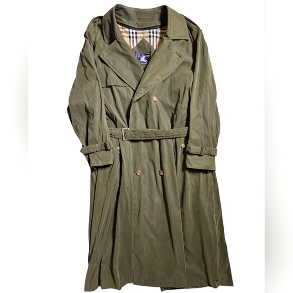 Vtg Burberry | Nova Check Olive Green Trench Coat | With liner | Brass buckles - Picture 3 of 16
